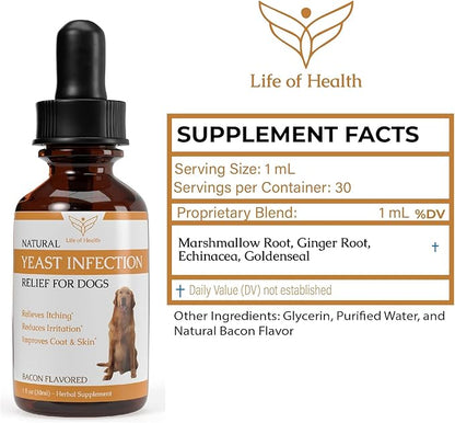 Natural Yeast Infection Treatment for Dogs | Supports Healthy Itch Relief, Inflammation Relief, Allergy Relief & More | Dog Yeast Ear Infection Treatment | Dog Itch Relief | Dog Allergy Relief