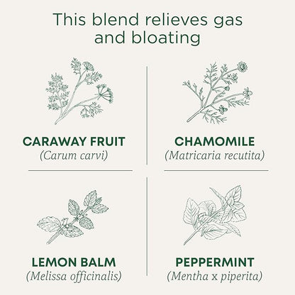 Traditional Medicinals Tea, Organic Gas Relief - Relieves Gas & Bloating, Chamomile Mint - Kosher, Non-GMO, Caffeine-Free - 16 Tea Bags