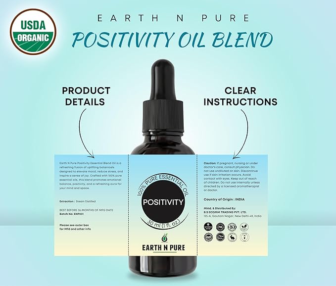 Earth N Pure Essential Oil Blend for Positivity 50 ml