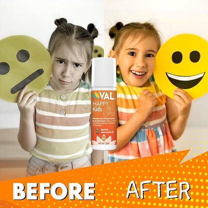 VAL Magnesium Roll-On for Kids | Gentle Zechstein Magnesium Chloride | Relaxation for Daytime & Bedtime | Calm & Mood Support | with Chamomile, Shea Butter & Essential Oils | USA Made | 3oz