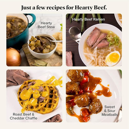Keto Chow Hearty Beef - Keto Soup Base Powder - Nutritionally Complete - Low Carb - Protein Rich - You Choose The Fat - Single Meal