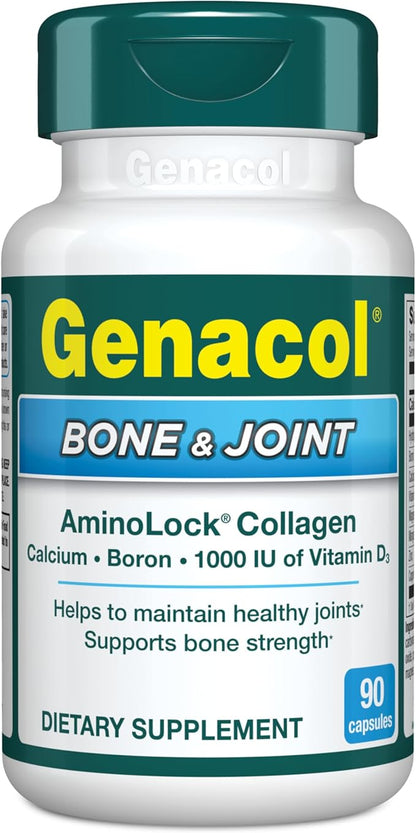 Genacol Bone & Joint – Calcium, Vitamin D3, Boron & Ultra-Hydrolyzed Collagen, Health Supplement, Supports Bone Strength, 90 Capsules (30-Day Supply)