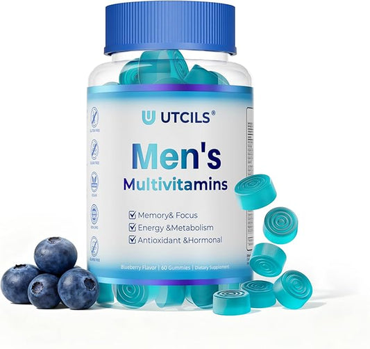 Mens Multivitamin Gummies for Men Daily - Zero Sugar Adult Gummy Vitamins with Saw Palmetto, Omega 3 DHA EPA, Probiotics 5B CFU, CoQ10, Turmeric Ginger for Prostate, Heart, Brain & Energy Support