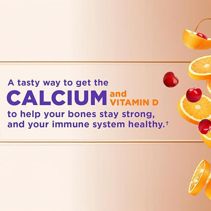 KS Calcium 500 mg with Vitamin D3 1000 IU & Zinc – 120 Gummies (2-Month Supply) – Bone, Teeth & Immune Support for Adults – Natural Orange & Cherry Flavors – USP Verified