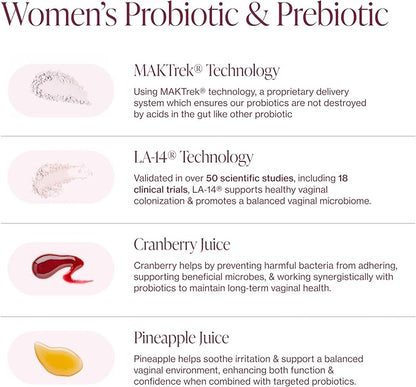 Pure Micronutrients pH Balance Vaginal Probiotics for Women - Odor & Itch Support - Vaginal Health Pills with Cranberry, Lactobacillus & Prebiotics - Feminine Wellness Daily Supplement - 60 Capsules