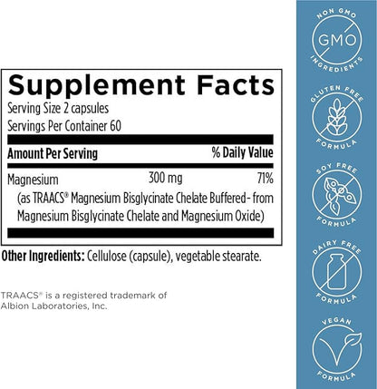 Designs for Health Magnesium Glycinate Complex - Chelated Magnesium Bisglycinate + High Absorption Magnesium for Calming & Sleep, Heart Health, Immune Support & Bone Strength - Vegan (120 Capsules)