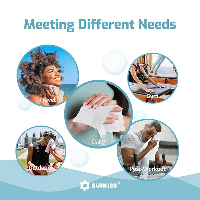 SUNKISS Trustplus Wet Wipes for Adult No Rinse, Extra Large 8”x12” Body Cleaning Washcloths for Elderly Incontinence & Cleansing, Fresh Scented, 200 Count (8 Packs of 50)