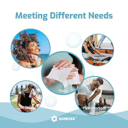 SUNKISS Trustplus Wet Wipes for Adult No Rinse, Extra Large 8”x12” Body Cleaning Washcloths for Elderly Incontinence & Cleansing, Fresh Scented, 800 Count (16 Packs of 50)
