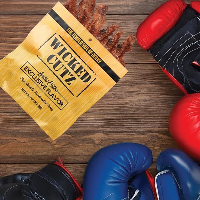 Cinnamon Roll Bacon Jerky, Protein Per Bag, Tender & Easy to Chew Fully Cooked Bacon, USA Made, High Protein Snacks (2 Bags)