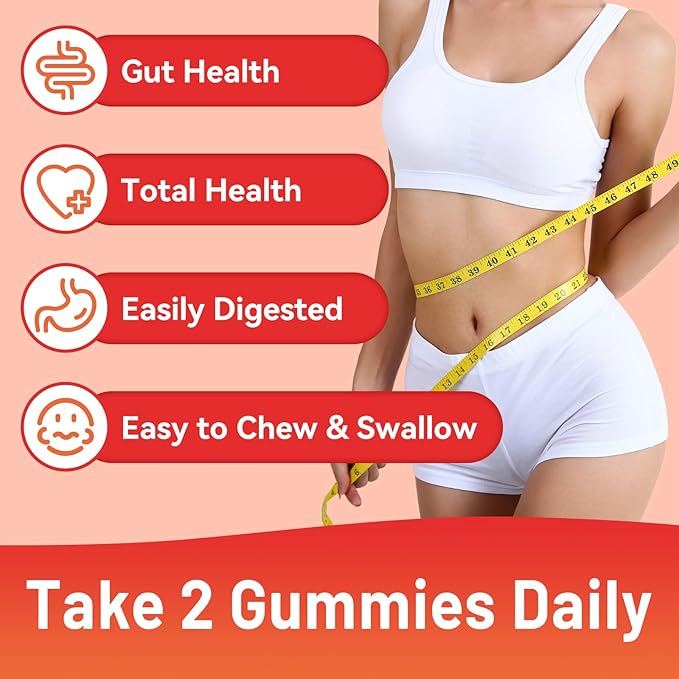 Fiber Gummies, Dietary Fiber, for Women and Men, Gut Health Support, Non-GMOs, Non-Gluten, Vegan, Mixed Berry and Strawberry Flavor, 120 Count Gummies