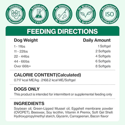 Doctor.By Hip&Joint Swift for Dogs - Advanced Joint & Cartilage Support Supplement with Green-Lipped Mussel Oil, Eggshell Membrane 120 Soft Gels
