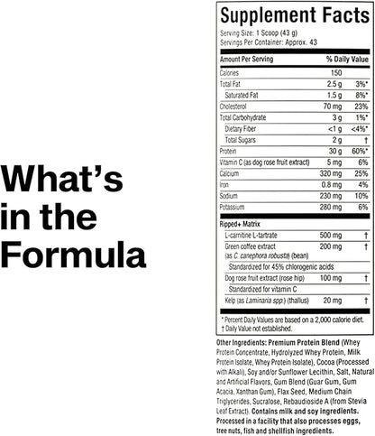 Muscletech Whey Protein Powder (Chocolate Fudge Brownie, 4LB) - Nitro-Tech Ripped Whey Protein Isolate & Peptides Smoothie Mix for Lean Muscle - 30g of Whey Protein for Women & Men, Packaging May Vary