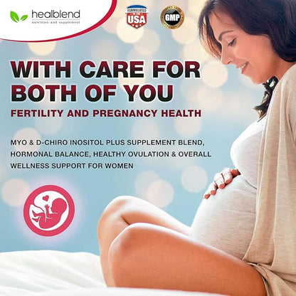 healblend Myo & D-Chiro Inositol Plus Supplement Blend, Hormonal Balance, Healthy Ovulation & Overall Wellness Support for Women, Fertility and Pregnancy Health (2 Pack)