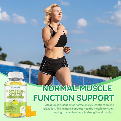 Potassium Citrate 1000mg Gummies, Potassium Supplement for Adults Women and Men, with Magnesium, Vitamin B6 Chewable Supplements, Support Electrolyte Balance, Muscular & Nerve Function, 120 Count