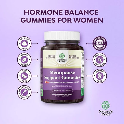 Womens Menopause Gummies with Dong Quai - Menopause Vitamins for Women with Ashwagandha - Holistic Support for Hot Flashes Night Sweats and Mood Swings - Pre & Post Supplements 60 Count - 3 Pack