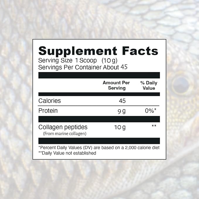 HEARTHY FOODS Marine Collagen Powder 16 Oz - Sourced from Wild-Caught Fish, Pescatarian Friendly, Keto Certified & Non-GMO Verified - Easy to Mix in Water - 45 Servings