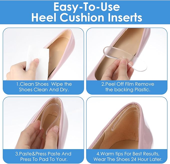Ymapinc Shoe Gummies for Heels High, 34Pcs Silicone High Heel Protectors, Heel Cushion Pads Grips for Womens Anti Slip Shoe Grips, Cushions Insert for Sandals Women