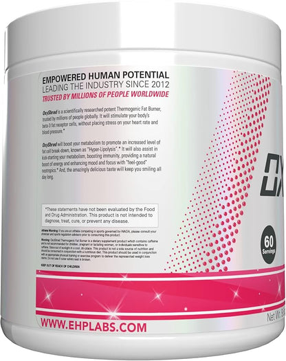 EHP Labs OxyShred Pre Workout Powder - Preworkout Powder with L Glutamine & Acetyl L Carnitine, Energy Boost Drink - Cosmic Blast, 60 Servings