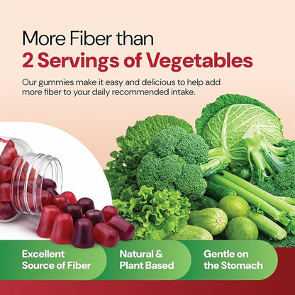YUM-V'S - Prebiotic Fiber Gummies for Adults & Kids - 5g Digestive Aid Gummy Fiber Supplement - Keto Friendly Prebiotic Daily Fiber Supplement for Women & Men