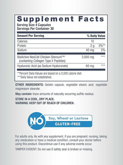 NeoCell Joint Complex Supplement | 120 Capsules | Plus Hyaluronic Acid | Collagen Type II | Advanced Formula