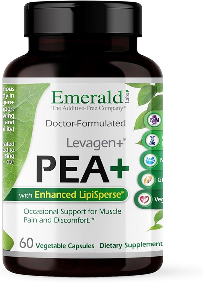 Emerald Laboratories Pea+ with Levagen+ - Support Joint & Muscle Health with Meriva Curcumin, OptiMSM & Levagen+ Pea* - Non-GMO, Vegan, Gluten-Free - 60 Vegetable Capsules