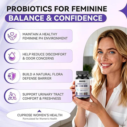 Probiotics for Women 100 Billion CFUs, Menopause, Joint Support & Bloating Relief, Turmeric Curcumin Moringa with Cranberry, Probiotics for Women Digestive Health - 60 Softgels