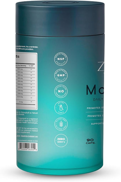 Zenos Health MoodZen Mood Support & Cortisol Reducer Supplement – Powerful Focus Supplement – Natural Formula to Enhance Mind Clarity - Made in USA, 90 Caps