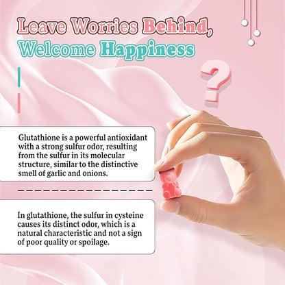 Glutathione Collagen Gummies, Collagen Gummies with Vitamin C, Glutathione Supplement for Women, Hair Skin Nails Muscle & Joint, Anti-Aging, Vegan, Sugar Free, Strawberry Flavor, 60 Count