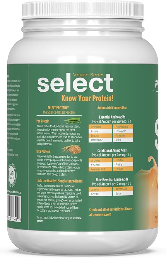 PEScience Select Vegan Protein Powder, Plant Based Protein Powder, Amazing Taste, Smooth Texture, Pea and Brown Rice Blend, Dairy Free, Lactose Free, Gluten Free - Peanut Butter Delight, 27 Servings