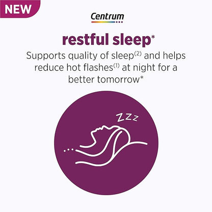 Centrum Restful Sleep Menopause Support Tablets, Supplement with Clinically Studied DailyZz and geniVida, 28 Count (Pack of 2)