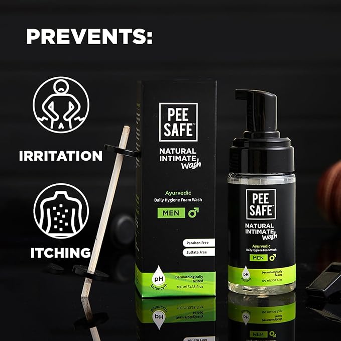 Pee Safe Men's Intimate Wash with Tea Tree Oil, pH Balanced Ball Wash for Men, Gentle Daily Male Hygiene Cleanser, Natural Intimate Wash for Men, Jabon Intimo Para Hombre