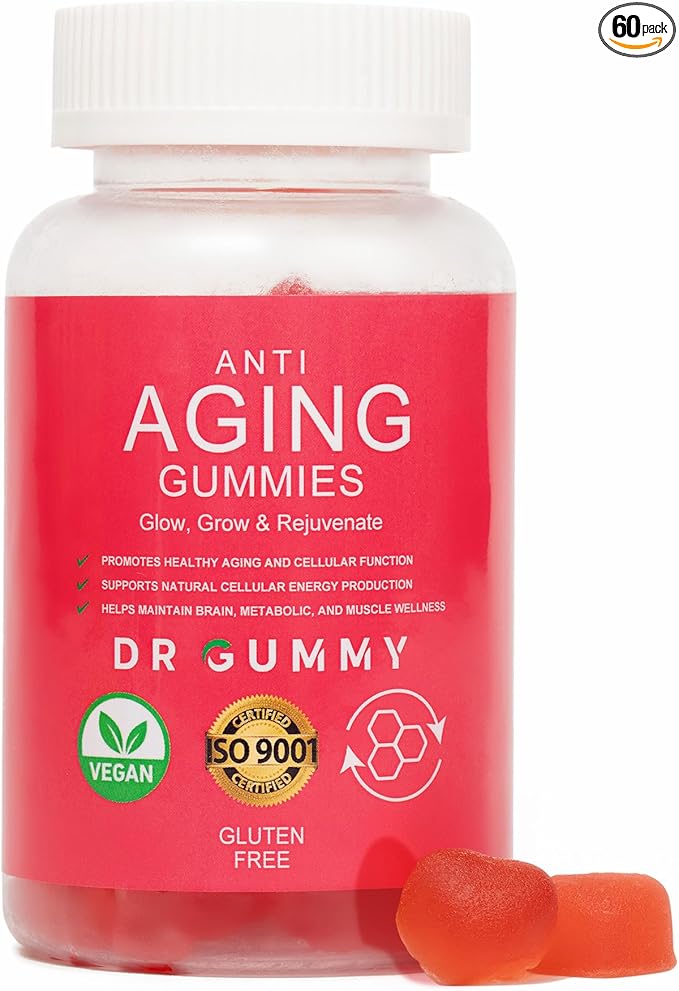 Anti-Aging Gummies with Nicotinamide Riboside (NR) – NAD⁺ Support for Cellular Energy & Mitochondrial Health – Metabolism & Vitality Support – Strawberry Flavor, 60 Gummies