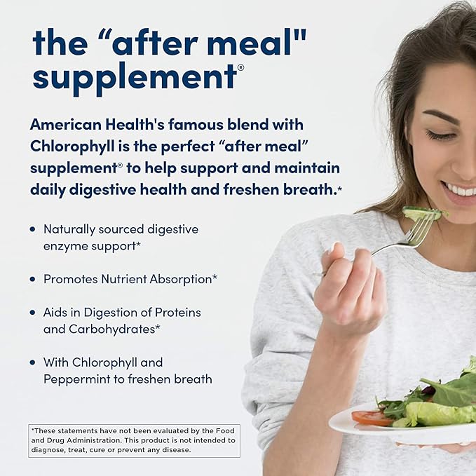 American Health Papaya Enzyme with Chlorophyll Chewable Tablets - 600 Count (200 Total Servings) (Pack of 2)