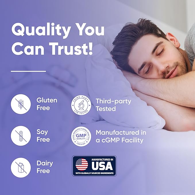 Sandhu's Sleep 60 Capsules –Non-Habit Forming 5-in-1 Sleep Aid Supplement with Melatonin, Magnesium, GABA, L-Theanine & 5-HTP