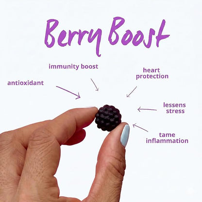 Baby Blues Berry Boost for Moms, Immunity Elderberry Gummies Immune Support Supplement with Vitamin C and Zinc for Adults, Non-GMO Immune System Vitamins Booster Vegan Gluten Free Gummies, 60pcs