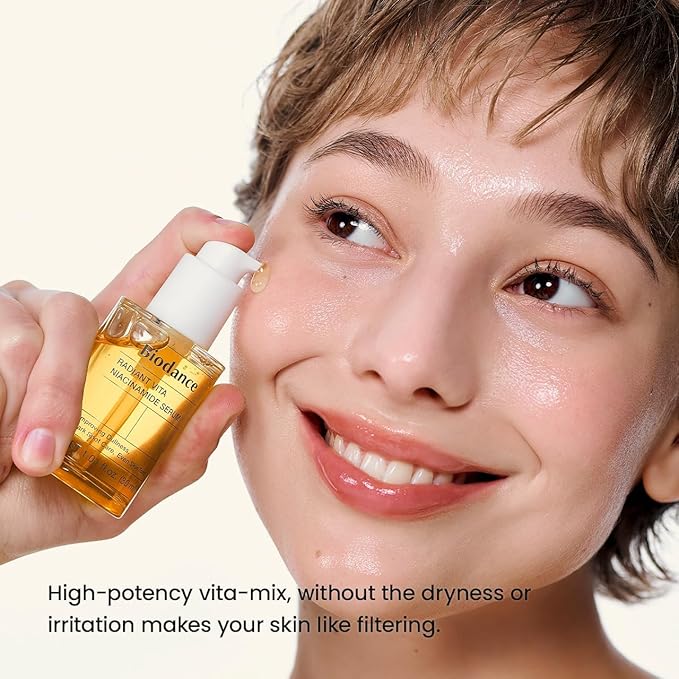 BIODANCE Radiant Vita Niacinamide Serum, for Even Tone Dark Spot Care with Vitamin C, Hydrating for Sensitive Skin, Filter Glow Serum, Korean Skin Care | 1.01 floz x 1 ea