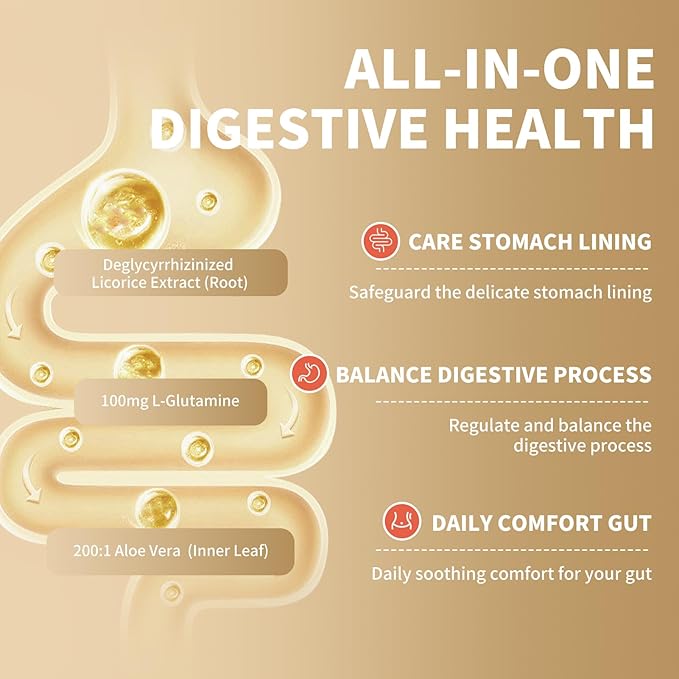 DGL Gummies | Deglycyrrhizinated Licorice Root Extract, Quercetin, Aloe Vera, Anise Seed Powder | Gut Health, Stomach Soothe, Gerd Support, Digestive Comfort | Gluten Free, 60 ct(Strawberry Flavor)