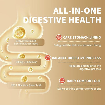 DGL Gummies | Deglycyrrhizinated Licorice Root Extract, Quercetin, Aloe Vera, Anise Seed Powder | Gut Health, Stomach Soothe, Gerd Support, Digestive Comfort | Gluten Free, 60 ct(Strawberry Flavor)