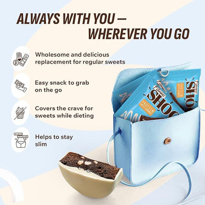 Fitness SHOCK Cookie Cream Protein White Brownie - No Added Sugar, 7.5g Protein, Low Carb Guilt-Free Dessert - 0g Added Sugar, 10g Net Carbs, 5g Fiber, Non-GMO - 10 x 50g