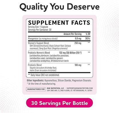 Probiotics for Women | 50 Billion CFU for Vaginal, pH Balance & Digestive Health Support | Female Probiotics with Prebiotics & Hormone Balance Blend | Third-Party Tested, Vegan & Gluten-Free | 30 Ct