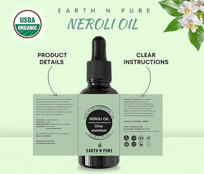 Earth N Pure Neroli Essential Oil Natural and Therapeutic Grade 100 ml