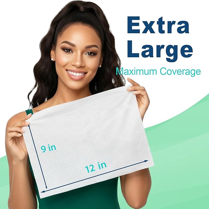 Extra Large Body Wipes No-Rinse Bathing, 9"x12" Shower Wipes, Moisture and Hypoallergenic, Home Essentials for Adults and Elderly Care, 50 Count