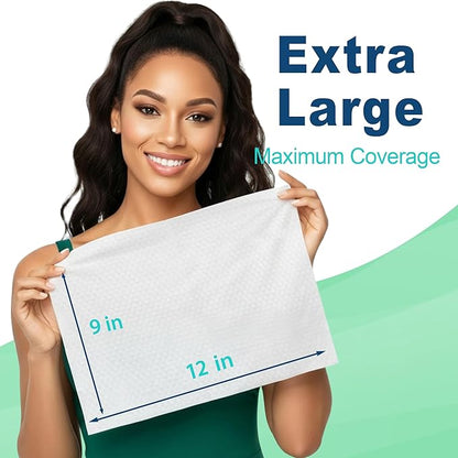Extra Large Body Wipes No-Rinse Bathing, 9"x12" Shower Wipes, Moisture and Hypoallergenic, Home Essentials for Adults and Elderly Care, 50 Count
