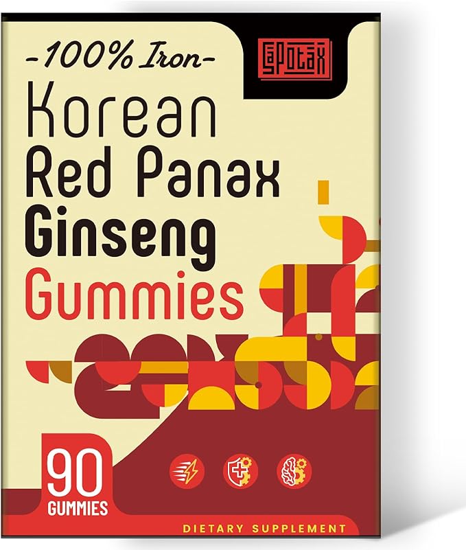 Sapotax Korean Red Panax Ginseng Supplement Gummies - 180 Count