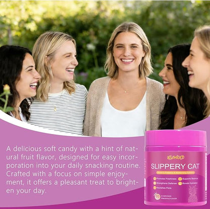 Feminine Probiotic + Moisture Gummies | Bacillus coagulans & Slippery Elm |Supports Intimate Comfort, Pineapple Flavor | 60 Count (1)