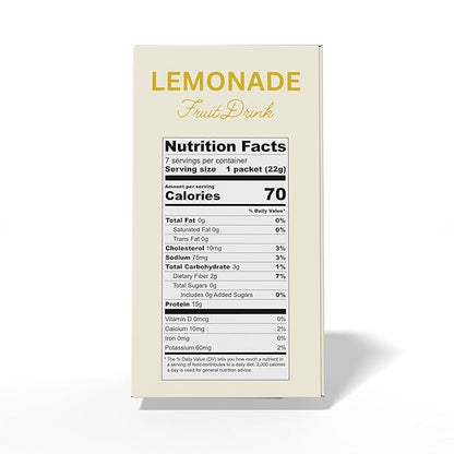Nutmeg State Nutrition - High Protein Diet Fruit Drink - 15g Protein - Low Calorie - Low Carb - Low Sugar - Fat Free, 7 Servings Per Box (Lemonade)