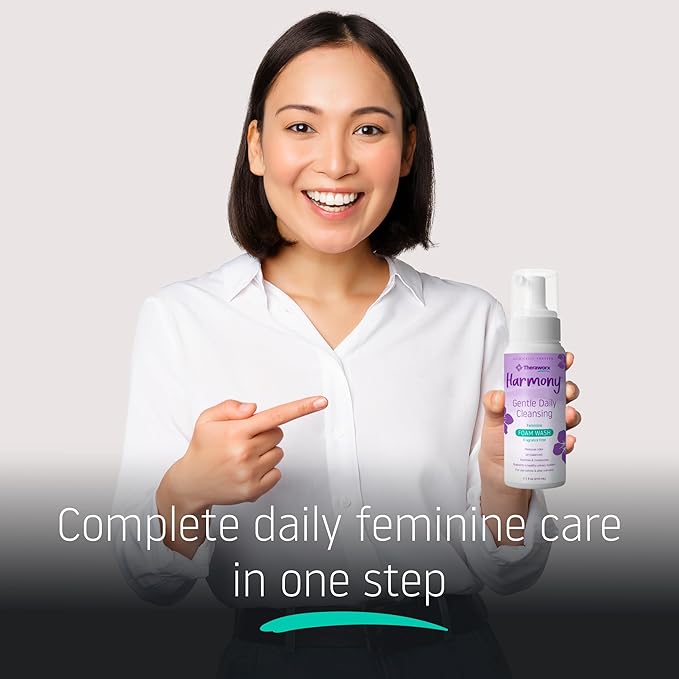 Theraworx Harmony Daily Feminine Care Foam, Gentle Daily Cleansing Fragrance Free, Reduces Odor, pH Balanced - 7.1 fl oz - 1 Count