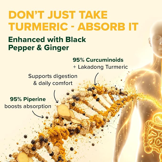 VAHDAM, Turmeric Curcumin Supplement 2000mg (500mg Curcuminoids) with Boswellia & Piperine for Fast Absorption | Supports Joint Health and Mobility | 90 Capsules