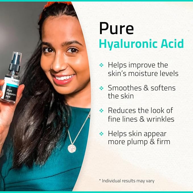 YEOUTH Pure Hyaluronic Acid Serum for Face 99% for Dry & Dull Skin, Hydrating Hyaluronic Acid Face Serum for Women & Men, Facial Care For All Skin Types 1oz