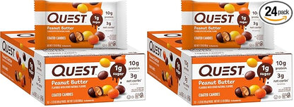 Quest Nutrition Coated Candies, Peanut Butter, Candy, 1g Sugar, 10g Protein, 4g Net Carbs, Gluten Free, Keto Friendly, (Pack of 24)